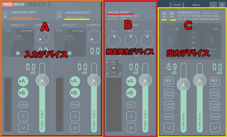 無料 仮想ステミキ Voicemeeter Banana 使い方 ねこまっく